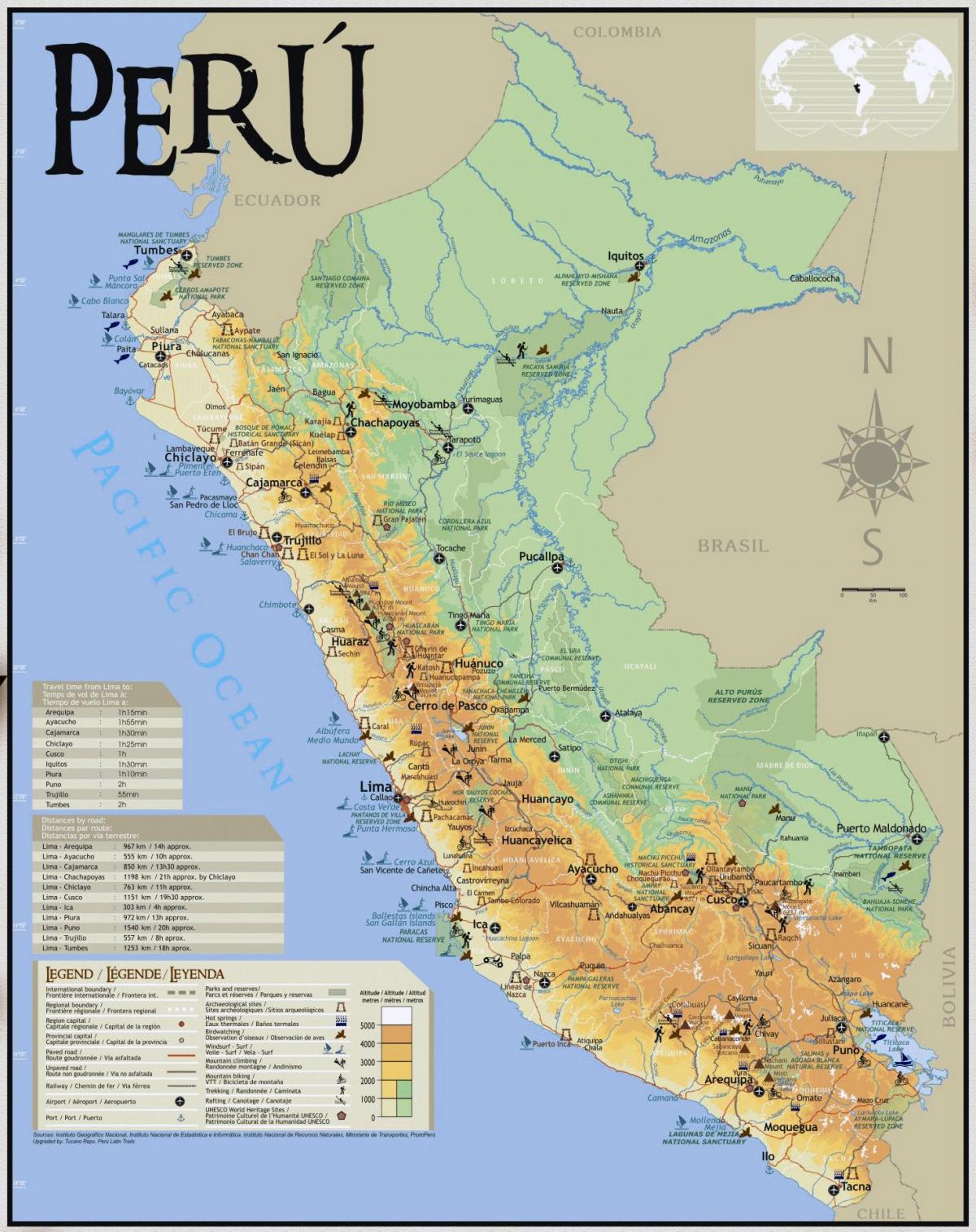 karta över Peru resor