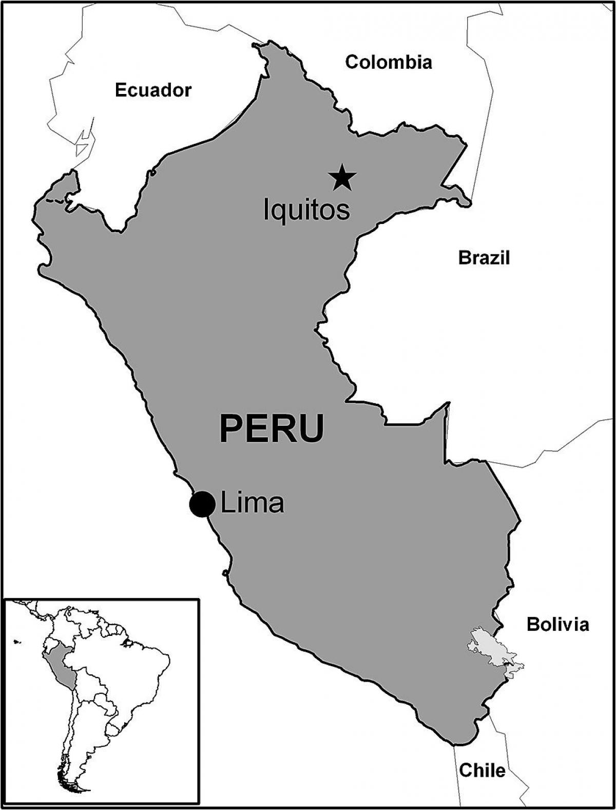 karta över iquitos i Peru