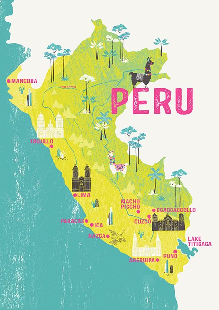 karta över Peru för barn
