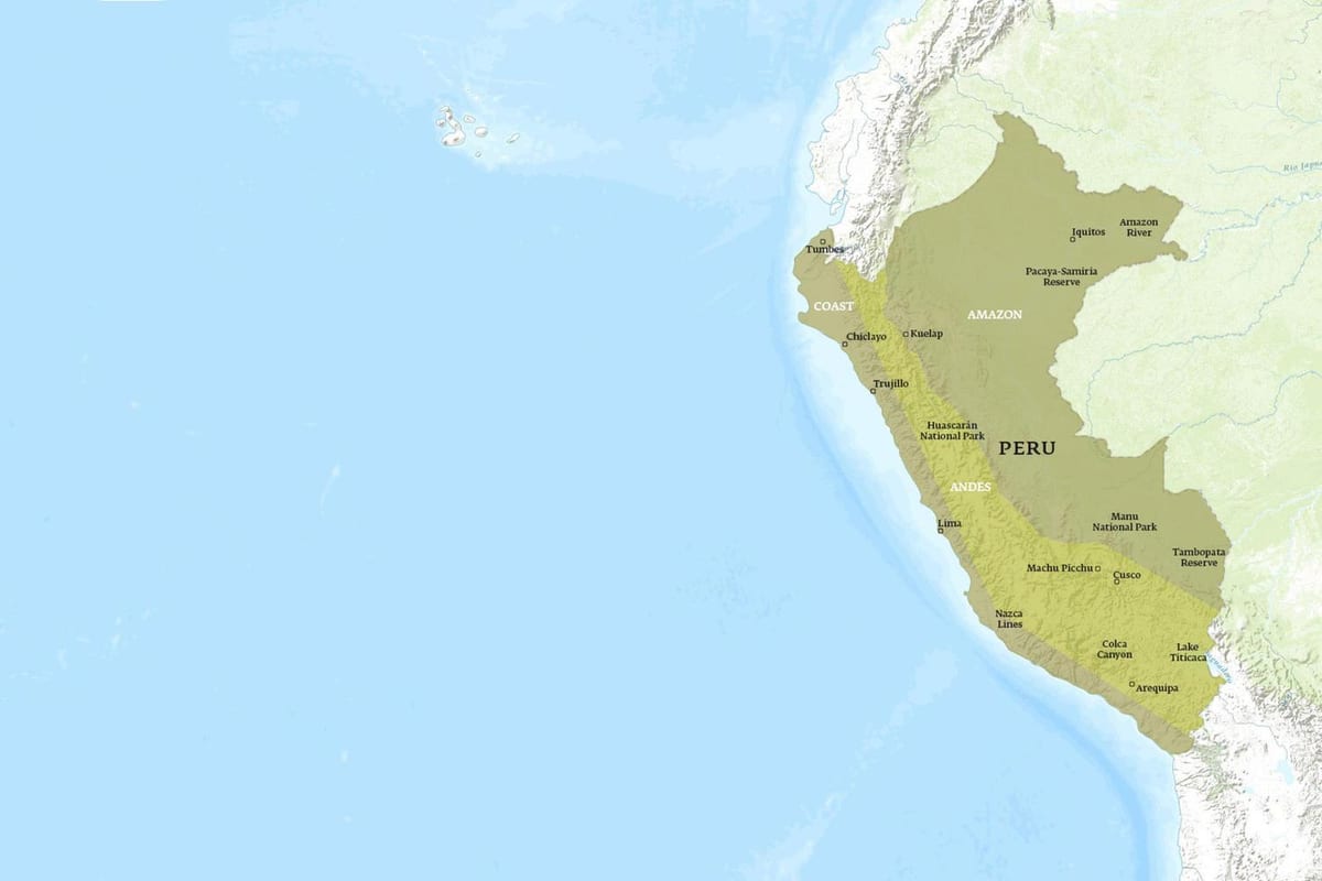 karta över Peru kuelap 