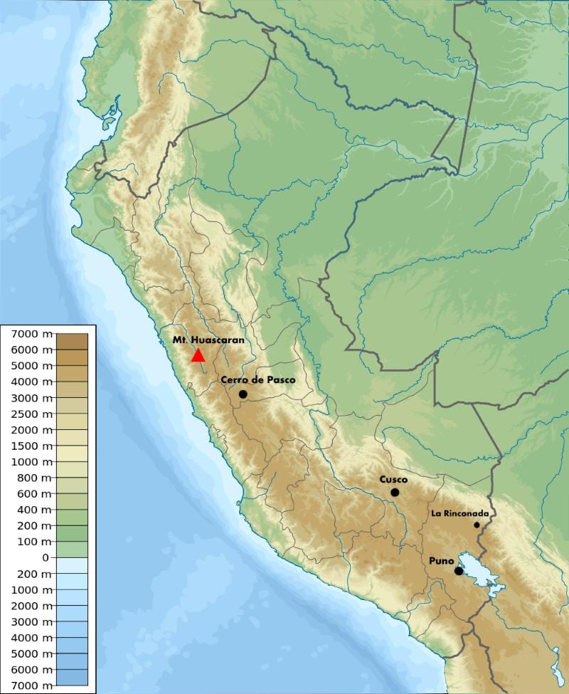 höjd karta Peru