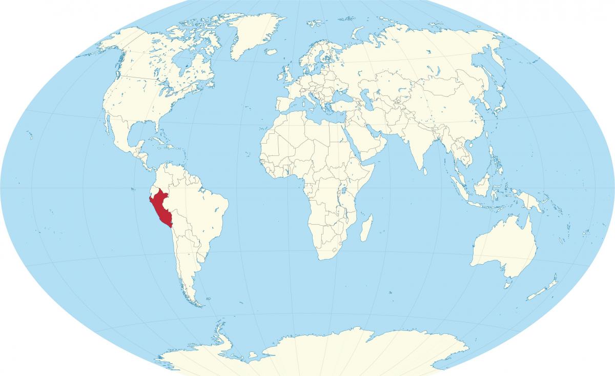 världskarta som visar Peru