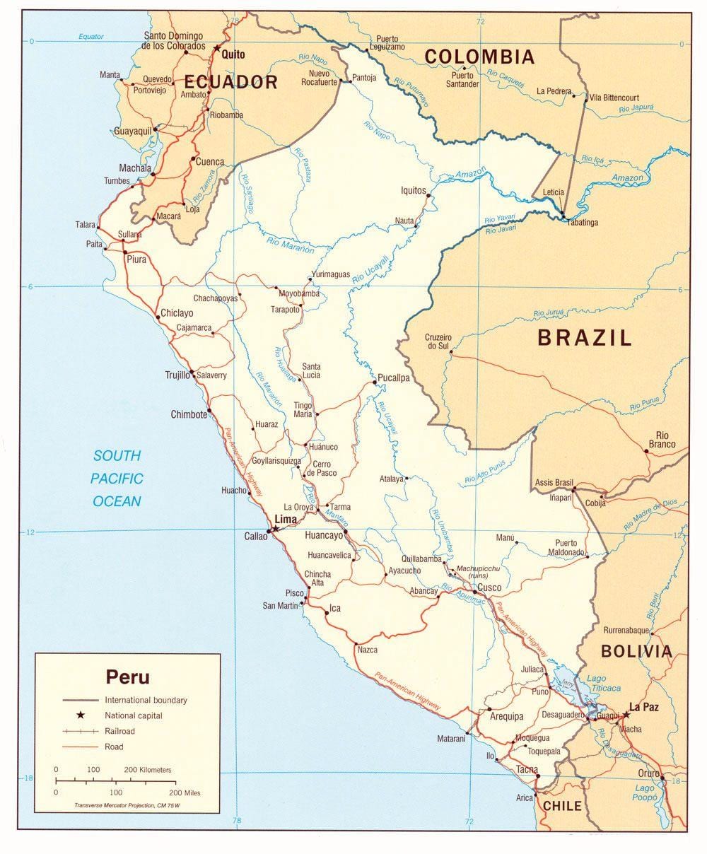 karta över Peru stater