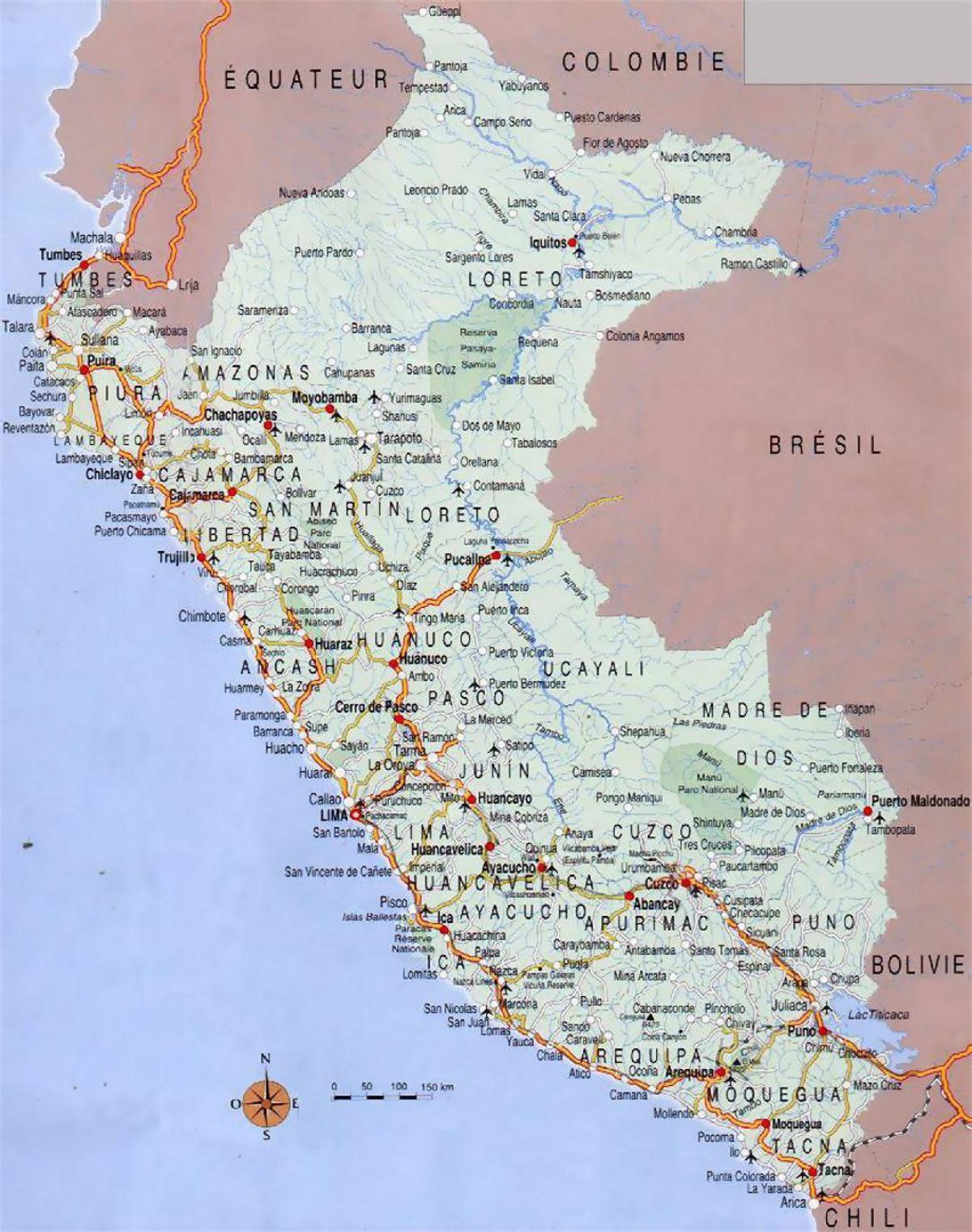 karta över Peru städer