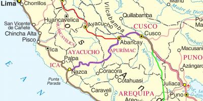 Karta över cusco, Peru