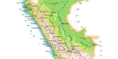 Karta över fysiska karta över Peru