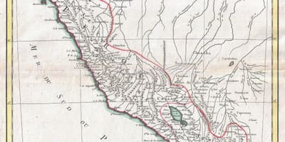 Karta över gamla karta över Peru