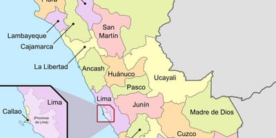 Karta över Peru avdelningar