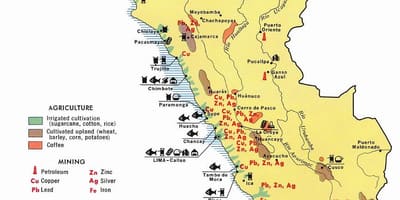 Karta över Peru jordbruk