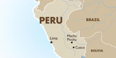 Karta över Peru och omgivande länder