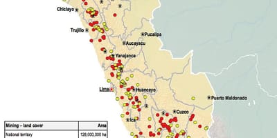 Karta över Peru naturresurser