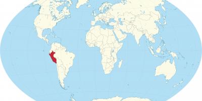 Världskarta som visar Peru