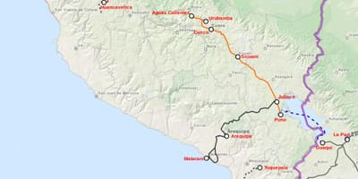 Peru tåg karta