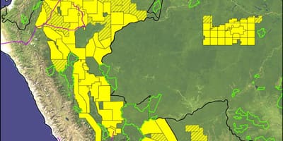 Peru och amazonas regnskog karta