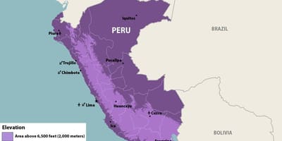 Karta över Peru zika